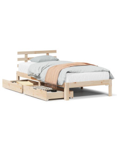 Giroletto con Cassetti 75x190 cm in Legno Massello di Pino