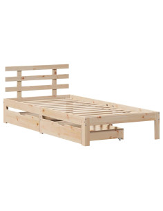 Giroletto con Cassetti 75x190 cm in Legno Massello di Pino 2