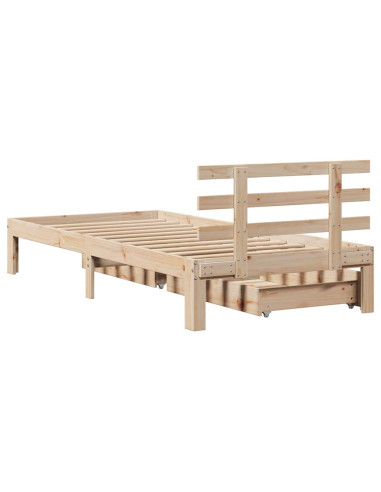 Giroletto con Cassetti 75x190 cm in Legno Massello di Pino