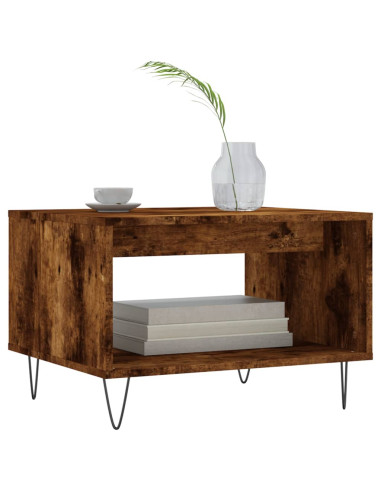 Tavolino da Salotto Rovere Fumo 60x50x40 cm Legno Multistrato