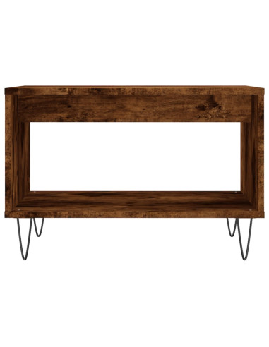 Tavolino da Salotto Rovere Fumo 60x50x40 cm Legno Multistrato