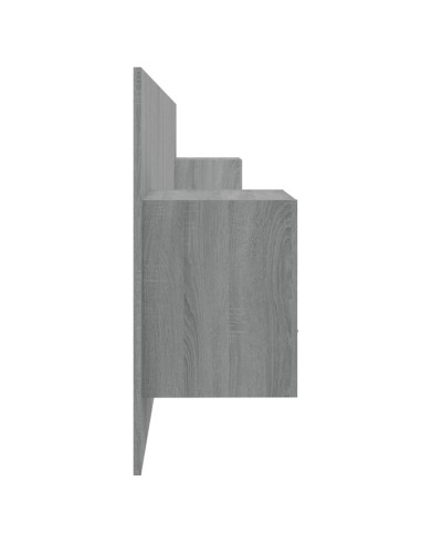 Testiera Letto con Comodini in Legno Multistrato Grigio Sonoma