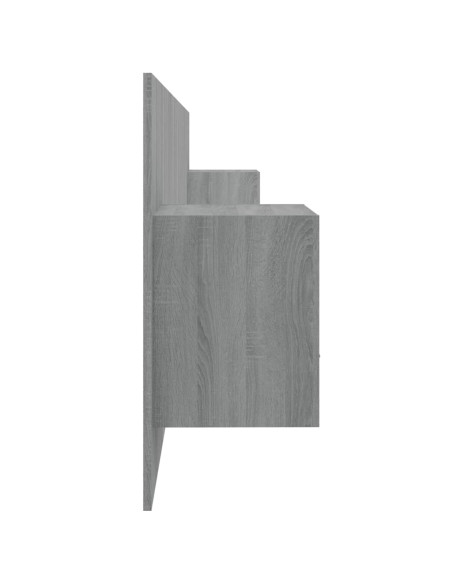 Testiera Letto con Comodini in Legno Multistrato Grigio Sonoma