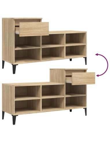 Scarpiera Rovere Sonoma 102x36x60 cm in Legno Multistrato