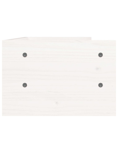 Supporto per Monitor Bianco 50x24x16 cm Legno Massello di Pino