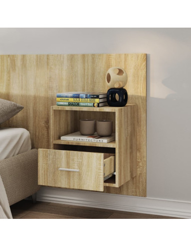 Comodini a Muro 2 pz Rovere Sonoma