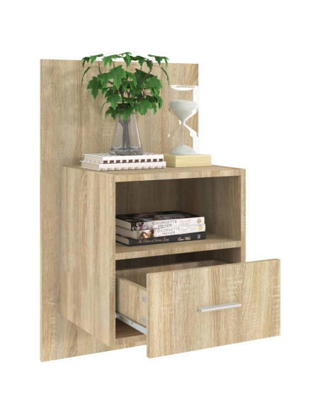 Comodini a Muro 2 pz Rovere Sonoma