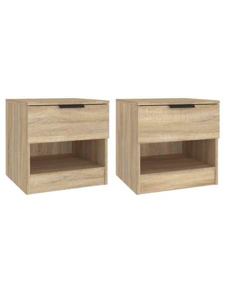 Comodini 2 pz Rovere Sonoma in Legno Multistrato