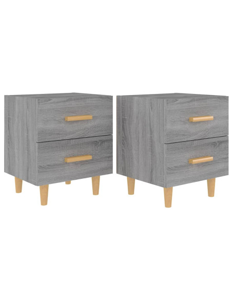 Comodini 2 pz Grigio Sonoma 40x35x47,5 cm