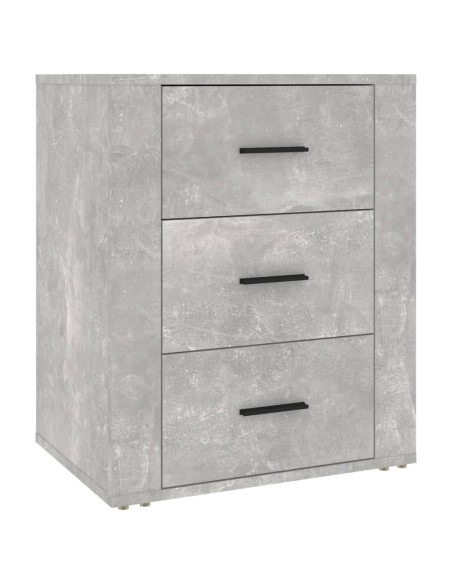 Comodino Grigio Cemento 50x36x60 cm in Legno Multistrato