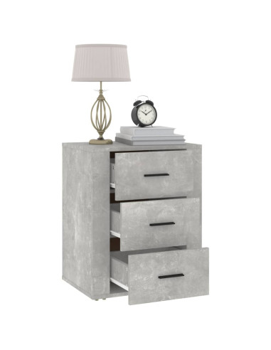 Comodino Grigio Cemento 50x36x60 cm in Legno Multistrato