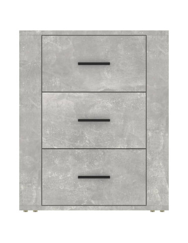 Comodino Grigio Cemento 50x36x60 cm in Legno Multistrato