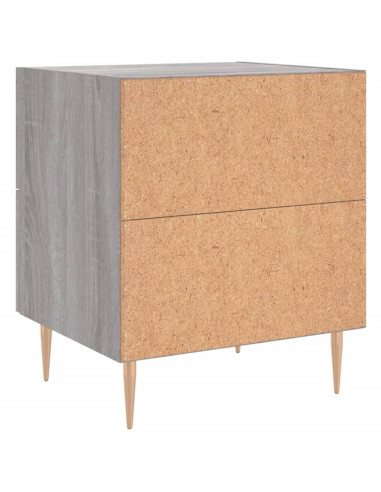 Comodino Grigio Sonoma 40x35x47,5 cm in Legno Multistrato
