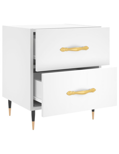 Comodini 2 pz Bianchi 40x35x47,5 cm in Legno Multistrato