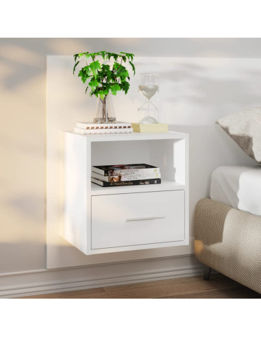 Comodini a Parete 2 pz Bianchi