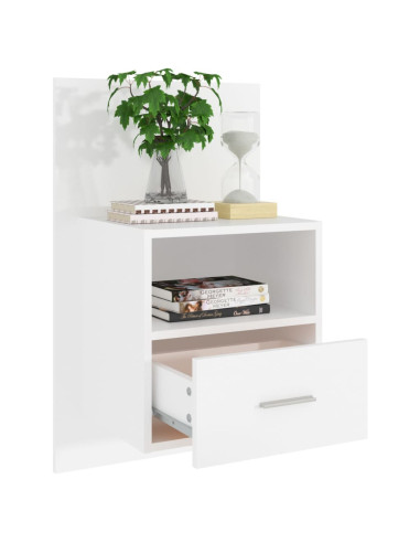 Comodini a Parete 2 pz Bianchi