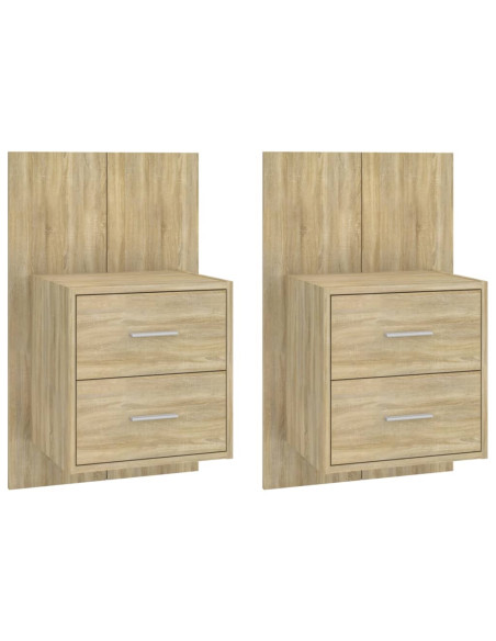 Comodini a Muro 2 pz Rovere Sonoma