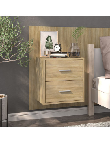 Comodini a Muro 2 pz Rovere Sonoma