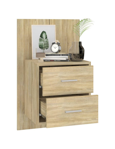 Comodini a Muro 2 pz Rovere Sonoma