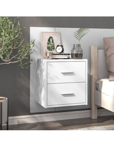 Comodini a Parete 2 pz Bianchi