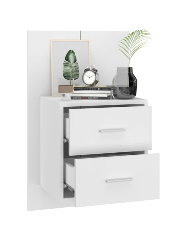 Comodini a Parete 2 pz Bianchi