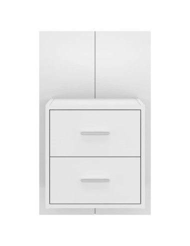 Comodini a Parete 2 pz Bianchi