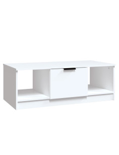 Tavolino da Salotto Bianco 102x50x36 cm in Legno Multistrato