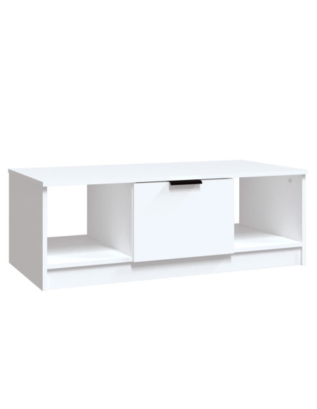 Tavolino da Salotto Bianco 102x50x36 cm in Legno Multistrato