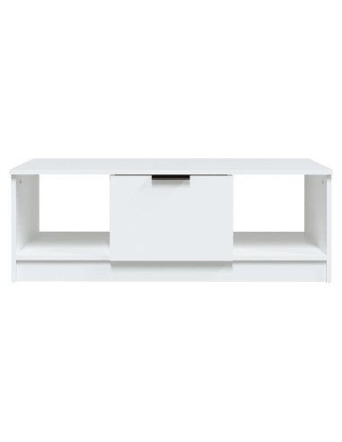 Tavolino da Salotto Bianco 102x50x36 cm in Legno Multistrato