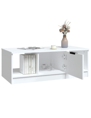 Tavolino da Salotto Bianco 102x50x36 cm in Legno Multistrato