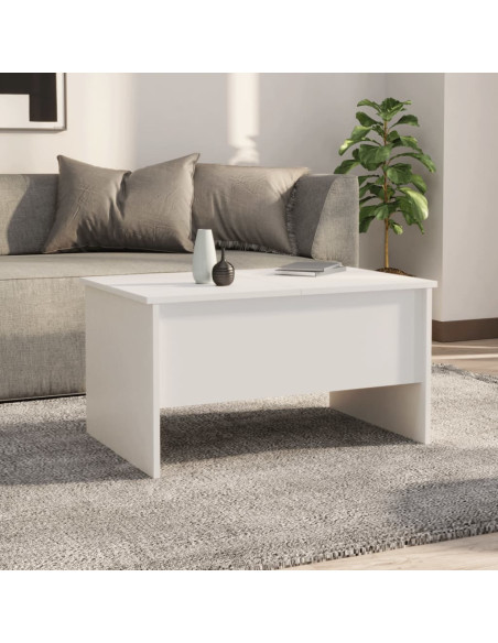 Tavolino da Salotto Bianco 80x50x42,5 cm in Legno Multistrato