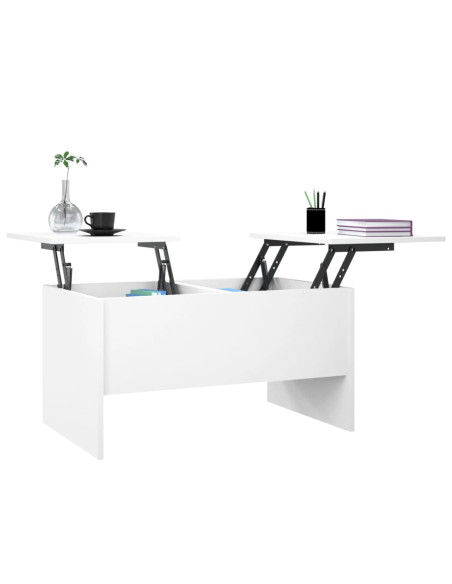 Tavolino da Salotto Bianco 80x50x42,5 cm in Legno Multistrato