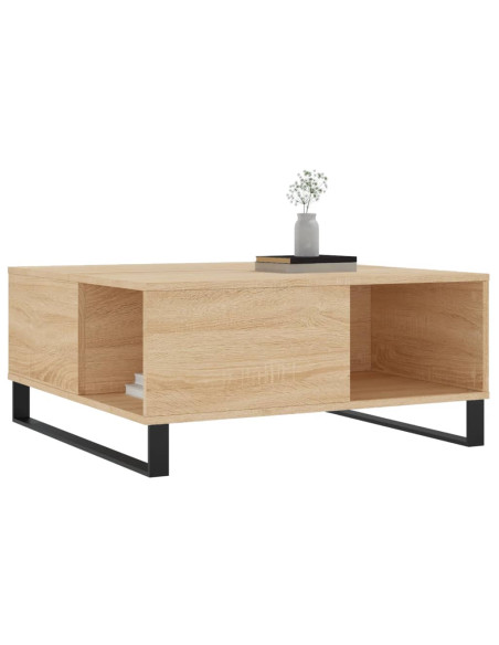 Tavolino Salotto Rovere Sonoma 80x80x36,5 cm Legno Multistrato