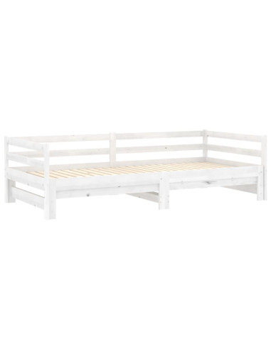 Dormeuse Estraibile 2x(90x200) cm Bianca in Massello di Pino