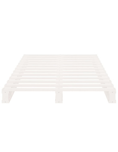 Letto a Pallet Bianco 90x190 cm Single Legno Massello di Pino