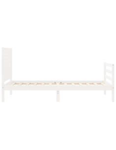 Giroletto con Testiera Bianco Single in Legno Massello