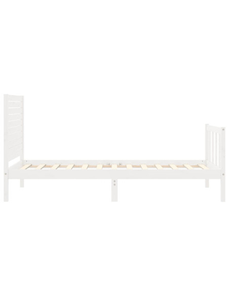 Giroletto con Testiera Bianco Single in Legno Massello