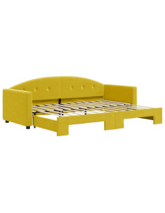 Divano Letto con Letto Estraibile Giallo 80x200 cm in Velluto