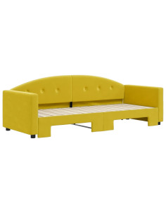 Divano Letto con Letto Estraibile Giallo 80x200 cm in Velluto 2