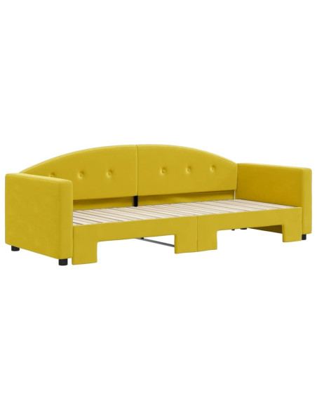 Divano Letto con Letto Estraibile Giallo 80x200 cm in Velluto