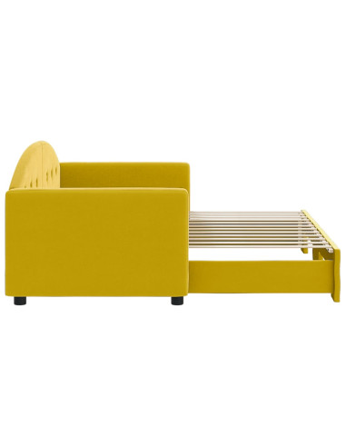 Divano Letto con Letto Estraibile Giallo 80x200 cm in Velluto