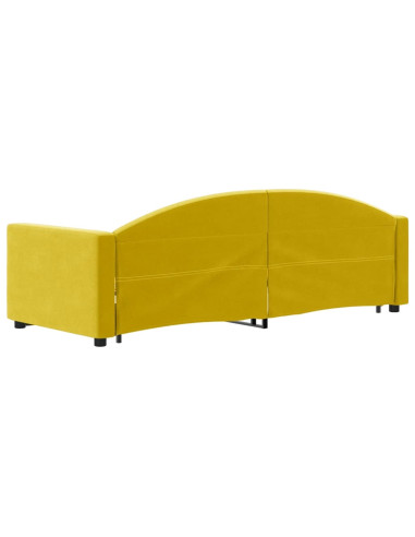 Divano Letto con Letto Estraibile Giallo 80x200 cm in Velluto