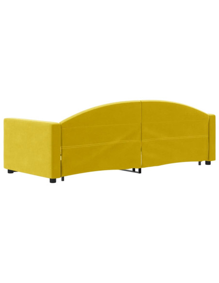 Divano Letto con Letto Estraibile Giallo 80x200 cm in Velluto