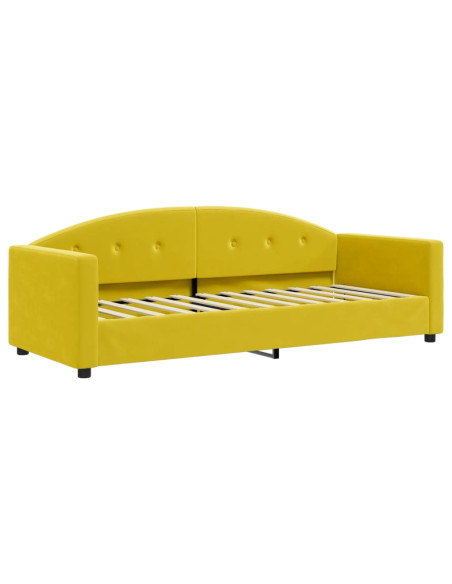 Divano Letto con Letto Estraibile Giallo 80x200 cm in Velluto