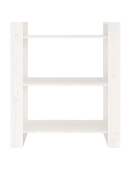Libreria/Divisorio Bianco 80x35x91 cm in Legno Massello di Pino