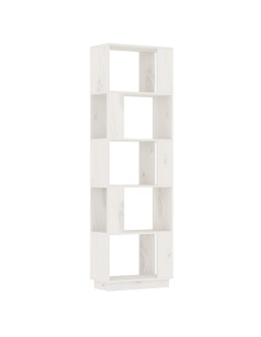 Libreria/Divisorio Bianco 51x25x163,5 cm Legno Massello di Pino