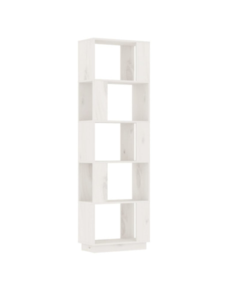 Libreria/Divisorio Bianco 51x25x163,5 cm Legno Massello di Pino