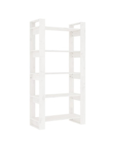 Libreria/Divisorio Bianco 80x35x160 cm Legno Massello