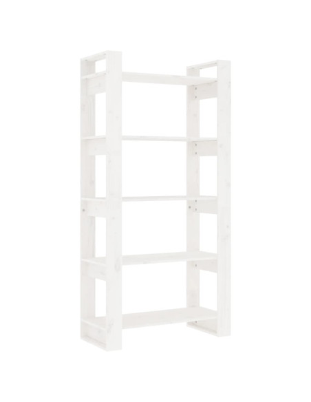Libreria/Divisorio Bianco 80x35x160 cm Legno Massello