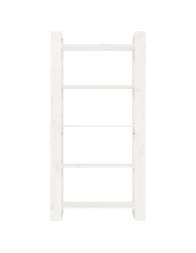 Libreria/Divisorio Bianco 80x35x160 cm Legno Massello